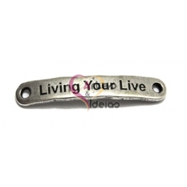 Conta Conector Zamak "Living Your Live" - Prata